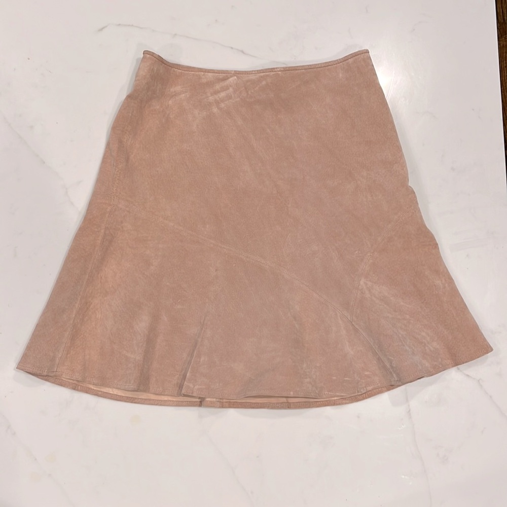 Aqua Pink Suede Trumpet Skirt - size 6